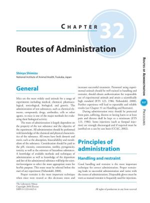 Routes of Administration R UE of OUTES