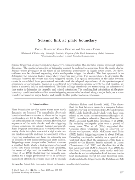 Seismic Link at Plate Boundary