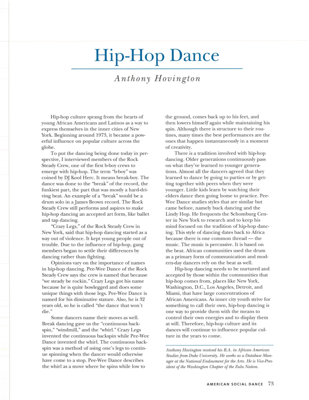 Hip-Hop Dance