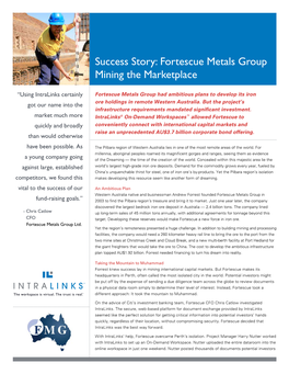 Fortescue Metals Group Mining the Marketplace