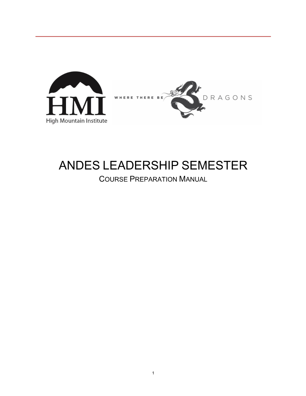 Andes Leadership Semester Course Preparation Manual