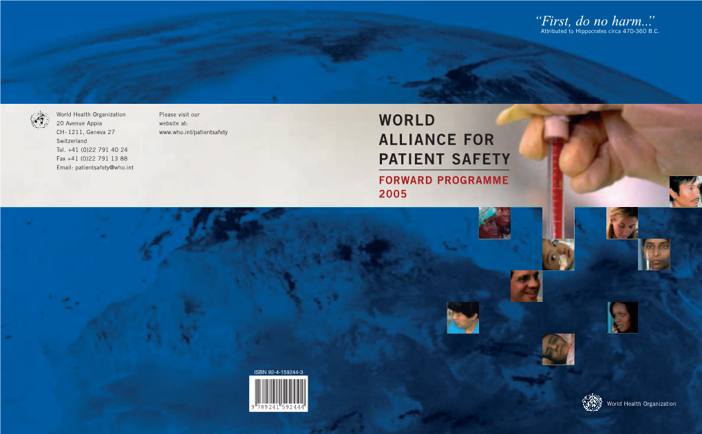 World Alliance for Patient Safety Forward Programme