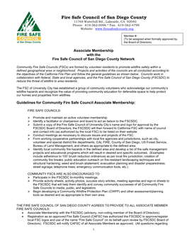 Associate Membership – Agreement with FSC San Diego County