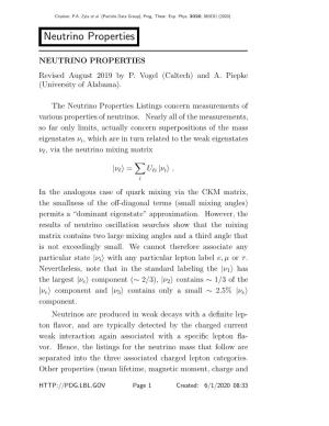 Neutrino Properties