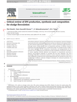 Critical Review of EPS Production, Synthesis and Composition for Sludge Flocculation, J
