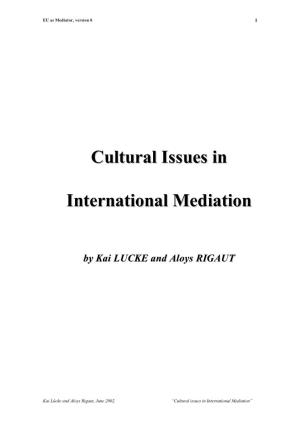 Cultural Issues Mediation