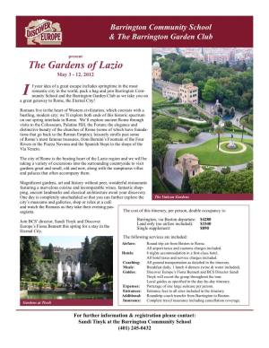The Gardens of Lazio May 3 - 12, 2012