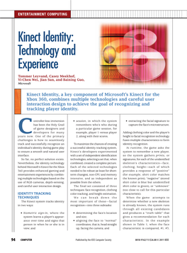 Kinect Identity: Technology and Experience