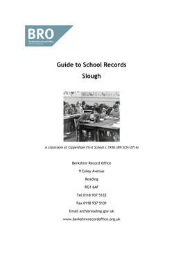 Guide to School Records Slough
