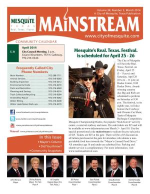 Mesquite's Real. Texas. Festival. Is Scheduled For