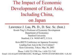 The Impact of Economic Development of East Asia, Including China, on Japan Lawrence J
