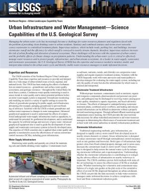 Urban Infrastructure and Water Management—Science Capabilities of the U.S