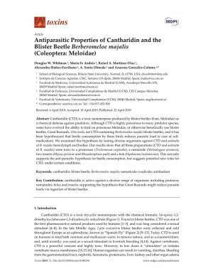 Antiparasitic Properties of Cantharidin and the Blister Beetle Berberomeloe Majalis (Coleoptera: Meloidae)