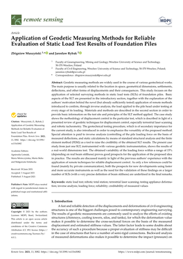 Application of Geodetic Measuring Methods for Reliable Evaluation of Static Load Test Results of Foundation Piles