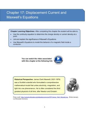 Displacement Current and Maxwell's Equations