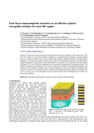 Four-Layer Nanocomposite Structure As an Effective Optical Waveguide Switcher for Near-IR Regime