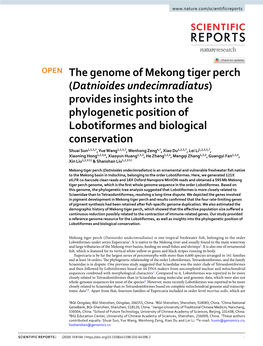 The Genome of Mekong Tiger Perch