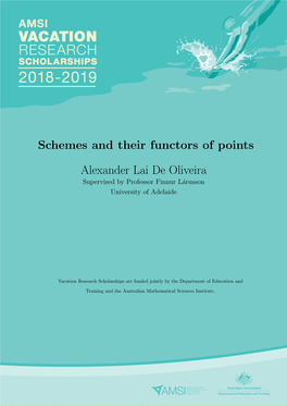 Schemes and Their Functors of Points Alexander Lai De Oliveira