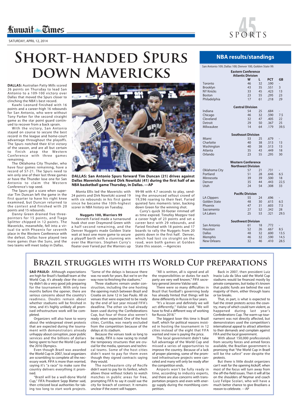 Short-Handed Spurs Down Mavericks