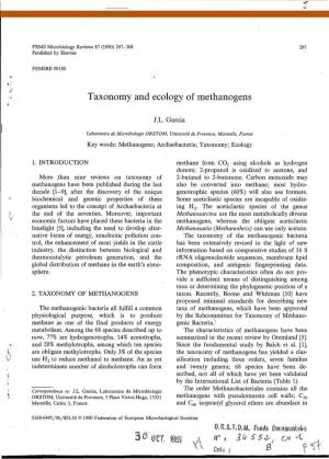 Taxonomy and Ecology of Methanogens