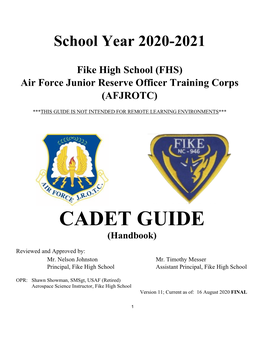 2020 2021 NC-946 Cadet Guide Version 11 Updated 16 August