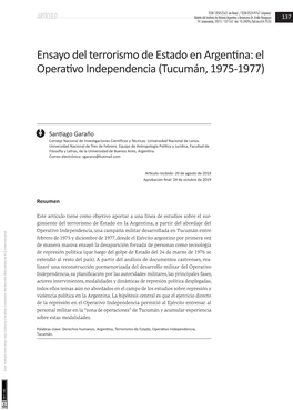 El Operativo Independencia (Tucumán, 1975-1977)