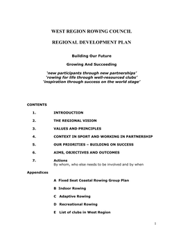 West Region Rowing Council Regional