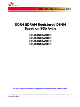 DDR4 SDRAM Registered DIMM Based on 8Gb A-Die