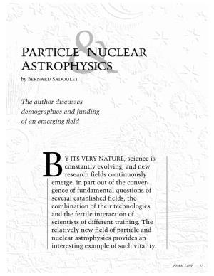 PARTICLE NUCLEAR ASTROPHYSICS by BERNARD SADOULET&