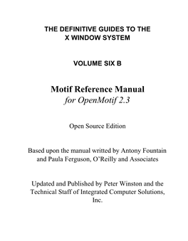 Motif Reference Manual for Openmotif 2.3