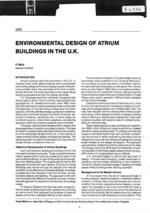 Environmental Design of Atrium Buildings in the U.K
