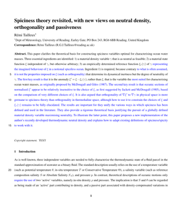 Spiciness Theory Revisited, with New Views on Neutral Density