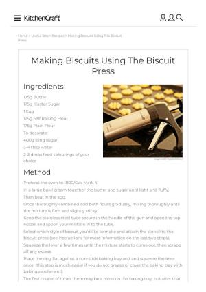 Making Biscuits Using the Biscuit Press