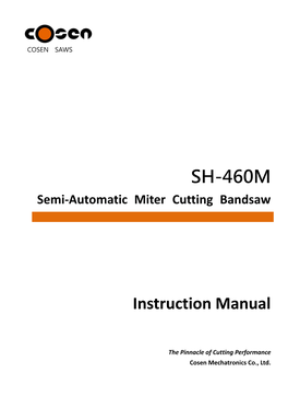 SH-460M Instruction Manual
