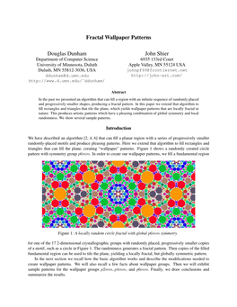 Fractal Wallpaper Patterns Douglas Dunham John Shier