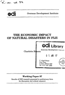The Economic Impact of Natural Disasters in Fiji