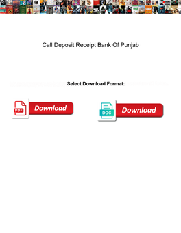 Call Deposit Receipt Bank of Punjab