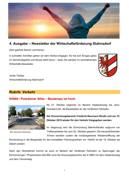 Newsletter Der Wirtschaftsförderung Stahnsdorf