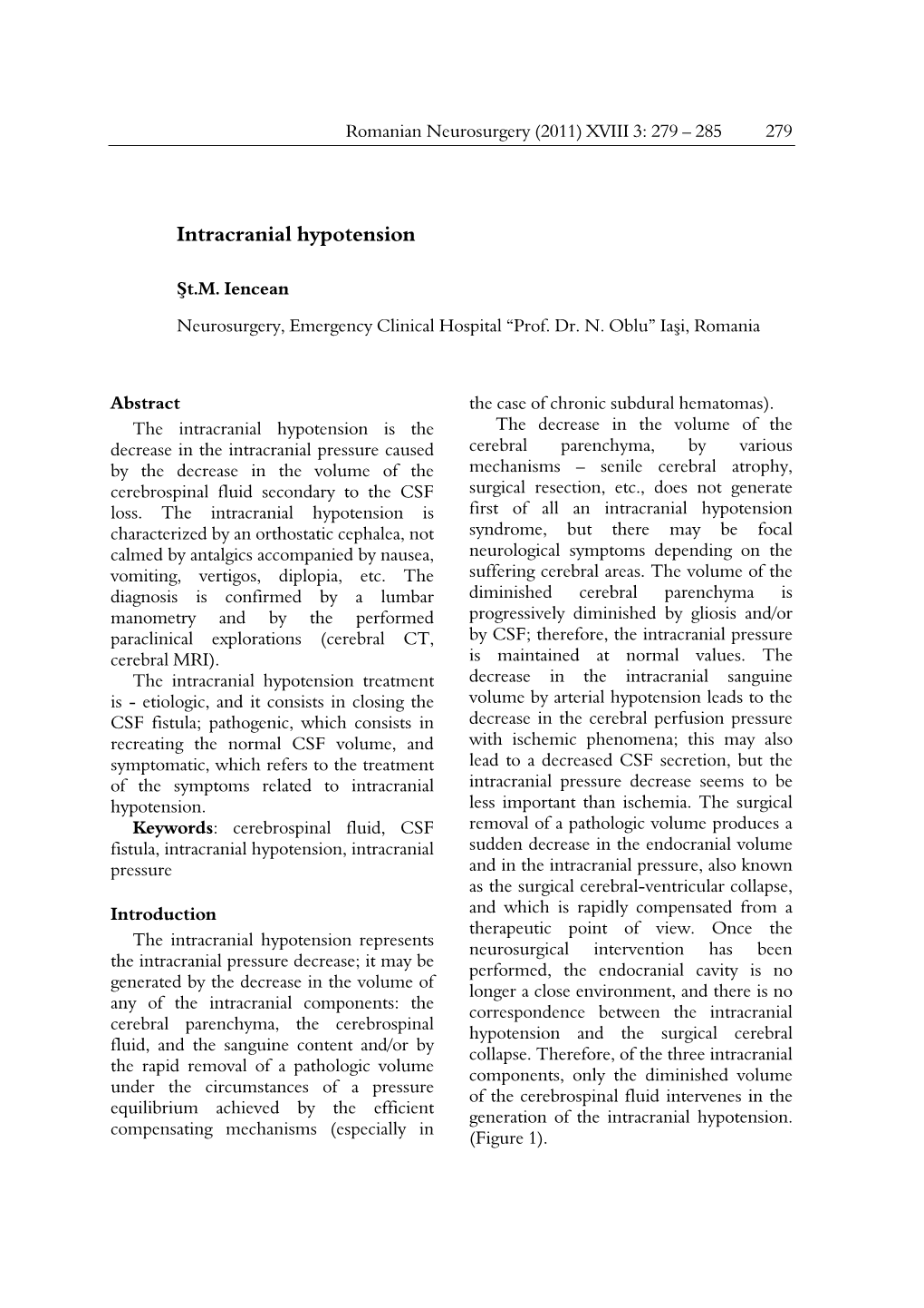 Intracranial Hypotension