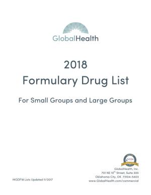 2018 Formulary Drug List