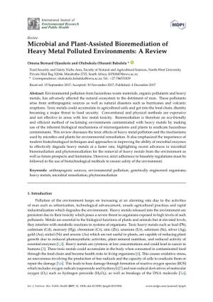 Microbial and Plant-Assisted Bioremediation of Heavy Metal Polluted Environments: a Review