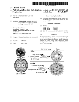 (12) Patent Application Publication (10) Pub. No.: US 2007/0258889 A1 Douglas Et Al
