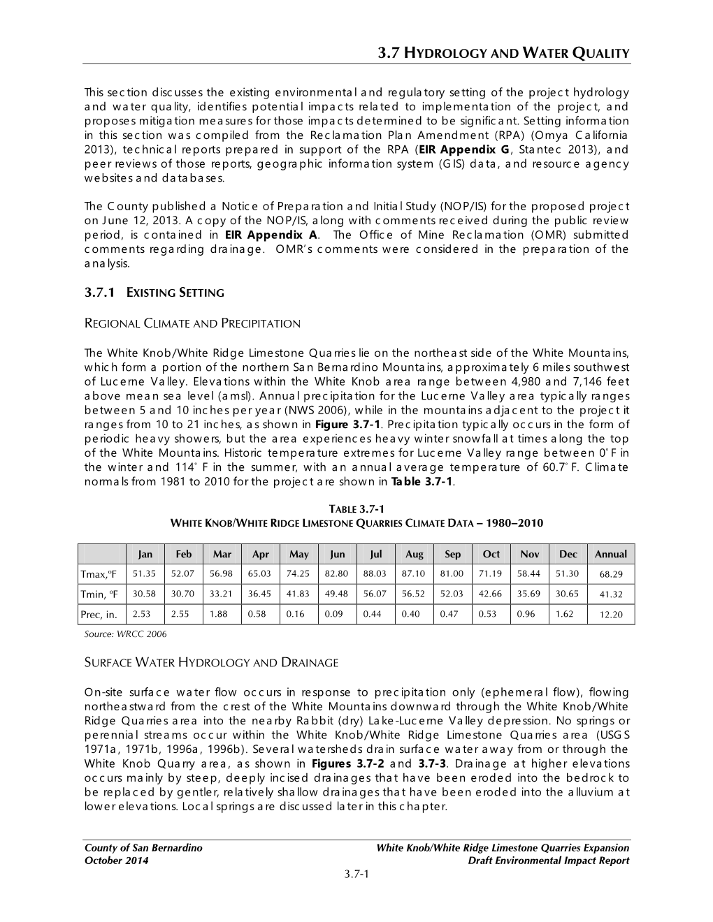 3.7 Hydrology and Water Quality