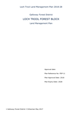Loch Trool Land Management Plan 2018-28