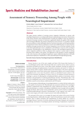 Assessment of Sensory Processing Among People with Neurological Impairment