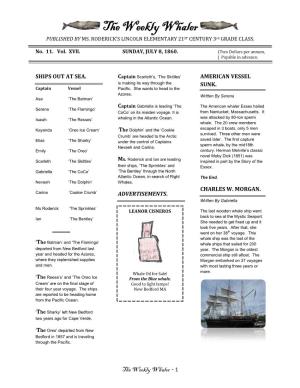 The Weekly Whaler PUBLISHED by MS