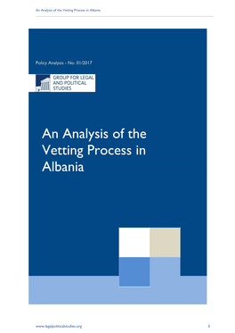 An Analysis of the Vetting Process in Albania