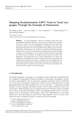 Adopting Studyintonation CAPT Tools to Tonal Languages Through The