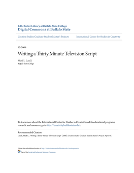 Writing a Thirty Minute Television Script Mark L