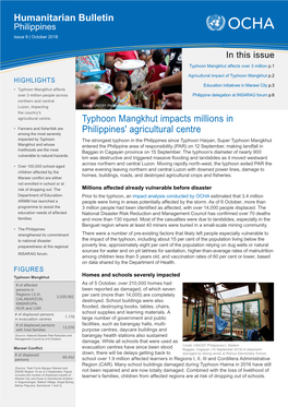 Humanitarian Bulletin Typhoon Mangkhut Impacts Millions In